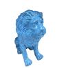 Statue Lion Resine H.70cm - Bleu