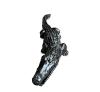 Statue Crocodile Resine 120cm - Noir Patine Argent