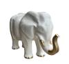 Statue Elephant En Resine H.60CM - Blanc / Or