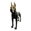 Statue Chien Dogue Allemand Resine H.110cm - Noir Trash Or