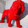 Statue Lion Xxl Resine H.120cm - Rouge