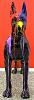 Statue Chien Dogue Allemand Resine H.110cm - Noir Multicolore
