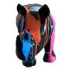 Statue Rhinoceros Resine 70cm - Noir Multicolore