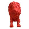 Statue Lion Resine H.70cm - Rouge