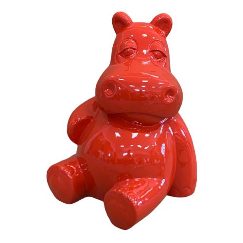 Statue Hippopotame Resine H.50cm - Rouge