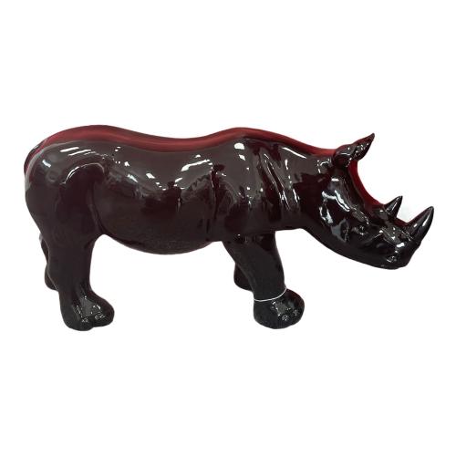 Statue Rhinoceros Resine 70cm - Noir