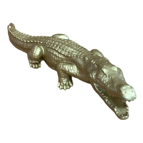 Statue Crocodile Resine 120cm - Or
