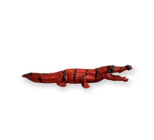 Statue Crocodile Resine 120cm - Rouge Trash Noir