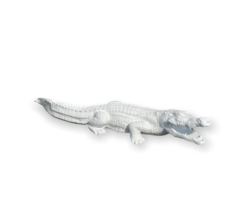 Statue Crocodile Resine 120cm - Blanc