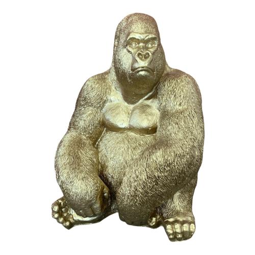 Statue Gorille Resine H.75cm - Gold