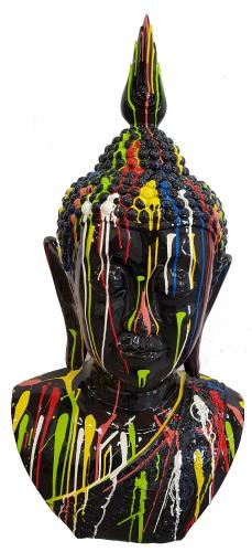 Statue Bouddha Resine H.120cm - Noir Multicolore