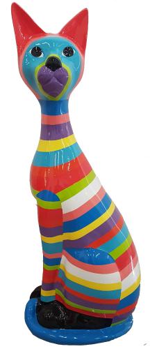 Statue Chat Resine H.100cm - Multicolore