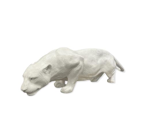 Statue Panthere Resine 130cm - Blanc