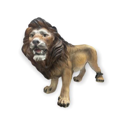 Statue lion résine 70cm naturel